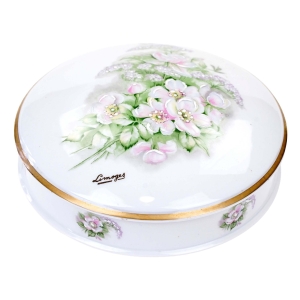 75380 LIMOGES DUŻA OKRĄGŁA BOMBONIERA POJEMNIK DZIKIE RÓŻE I BZY (1).jpg