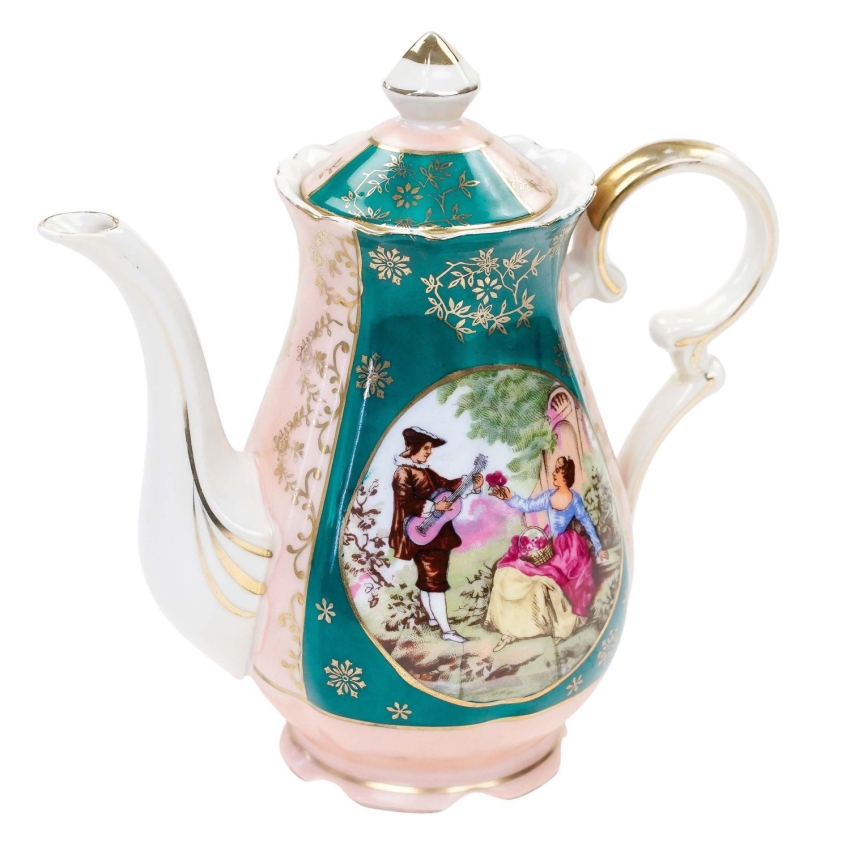 75389 LIMOGES NOVEX CUDOWNY DZBANEK DO KAWY Z ROMANTYCZNĄ SCENKĄ TYPU FRAGONARD (1).jpg