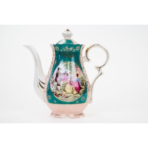 75389 LIMOGES NOVEX CUDOWNY DZBANEK DO KAWY Z ROMANTYCZNĄ SCENKĄ TYPU FRAGONARD (2).jpg