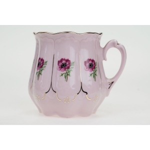 54870 CHODOV KUBEK Z RÓŻOWEJ PORCELANY ANEMONY I ZŁOCENIA (2).JPG