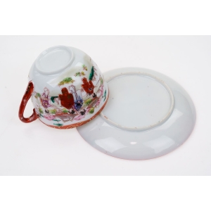 75438 JAPOŃSKA FILIŻANKA ZE SPODKIEM RĘCZNIE MALOWANA Z GEJSZAMI (5).jpg