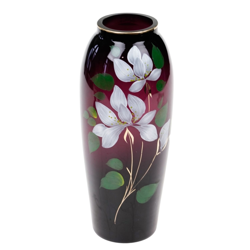 75498 BAKŁAŻANOWY WAZON EMALIĄ RĘCZNIE MALOWANY (1).jpg