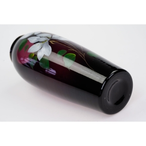 75498 BAKŁAŻANOWY WAZON EMALIĄ RĘCZNIE MALOWANY (4).jpg