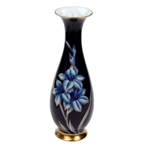 ROYAL KPM KOBALTOWY SMUKŁY WAZON LILIE