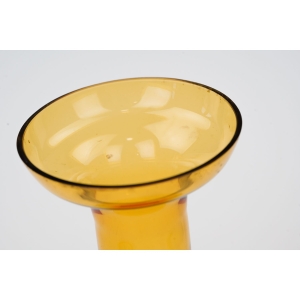 75573 HUTA SZKŁA LAURA M. SŁABOŃ DUŻY PĘKATY WAZON BURSZTYNOWY (3).jpg