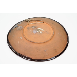 75644 ŁYSA GÓRA SPÓŁDZIELNIA KAMIONKA TALERZ PATERA WIELOBARWNA NAKRAPIANA ŚR. 32 CM (4).jpg