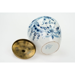 75646 DELFT HUMIDOR RĘCZNIE MALOWANY KOBALTEM POJEMNIK Z POKRYWĄ (5).jpg