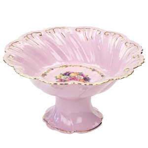 70831 LEANDER FELICJA GŁĘBSZA PATERKA NA NÓŻCE NA CZEKOLADKI Z RÓŻOWEJ PORCELANY KOLOROWE KWIATKI (1).jpg