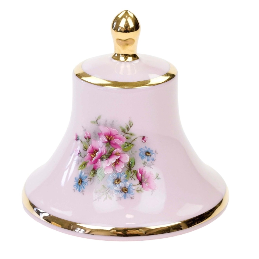75813 CHODOV KOLEKCJONERSKI DZWONEK DZWONECZEK Z RÓŻOWEJ PORCELANY (1).jpg