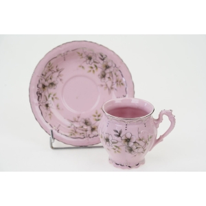 75838 CHODOV FILIŻANKA MOKKA Z RÓŻOWEJ PORCELANY CUDEŃKO Z RELIEFAMI (4).jpg