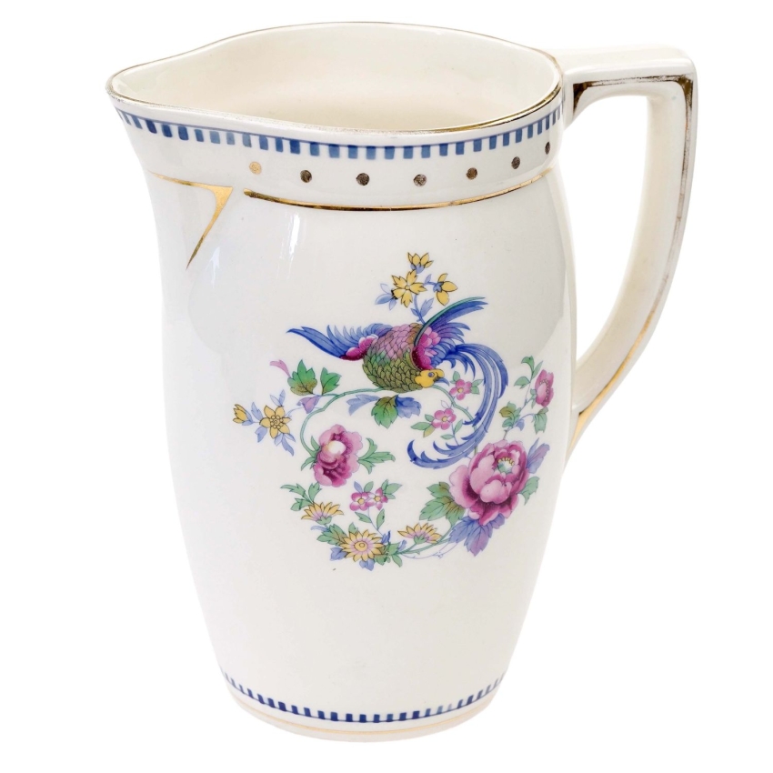 75846 BOCH ŚLICZNY CERAMICZNY DZBAN RAJSKI PTAK I KWIATY (1).jpg