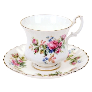 ROYAL ALBERT MOSS ROSE ŚLICZNA WIĘKSZA FILIŻANKA ZE SPODKIEM