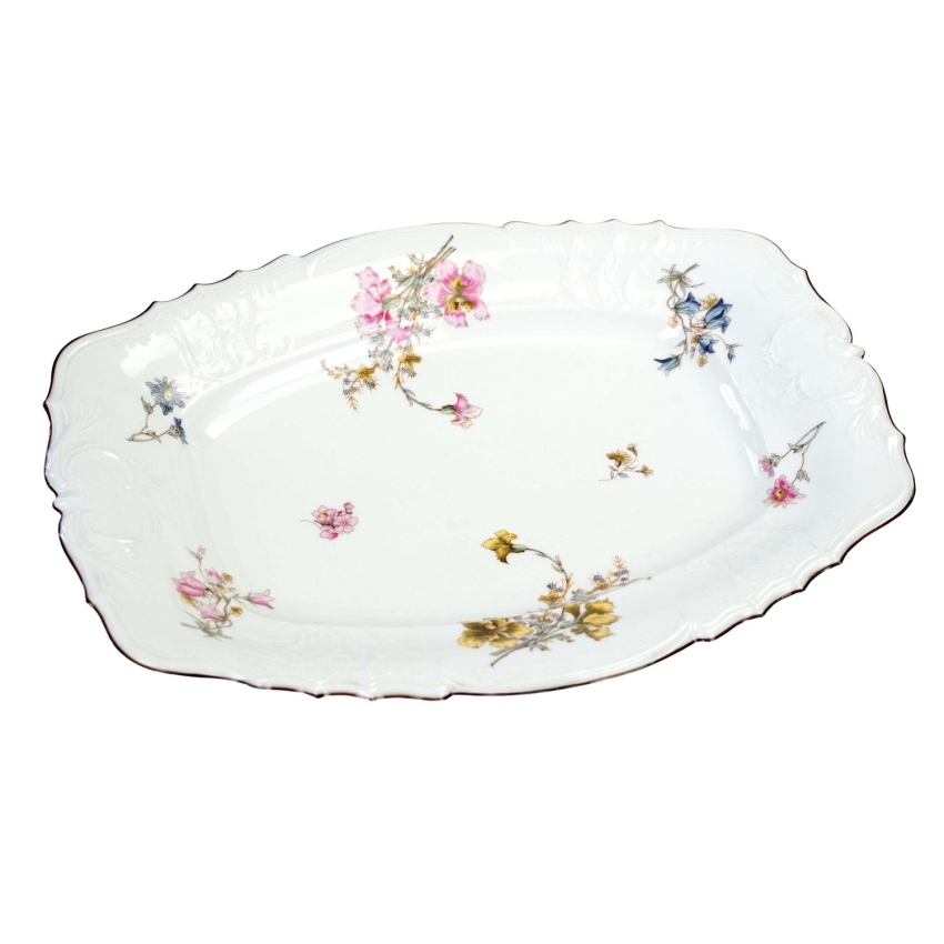 76146 FRAUREUTH SECESJA DUŻA CUDOWNA PATERA PÓŁMISEK KWIATY (1).jpg