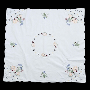 WIELKANOC PŁÓTNO HAFCIKI I AŻURKI ŚWIĄTECZNY OBRUS 105 X 100 CM