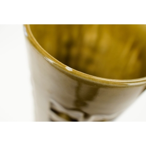 76227 BAY KERAMIK OCHROWY WAZON Z GEOMETRYCZNY RELIEFEM (4).jpg