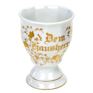 BIEDERMEIER MAZAGRAN PUCHAR PANA DOMU KIELICH RĘCZNIE MALOWANY ZŁOCONY