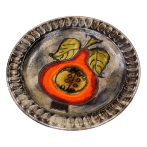 NAŚCIENNY TALERZ CERAMICZNY W STYLU VINTAGE Z GRUSZKĄ