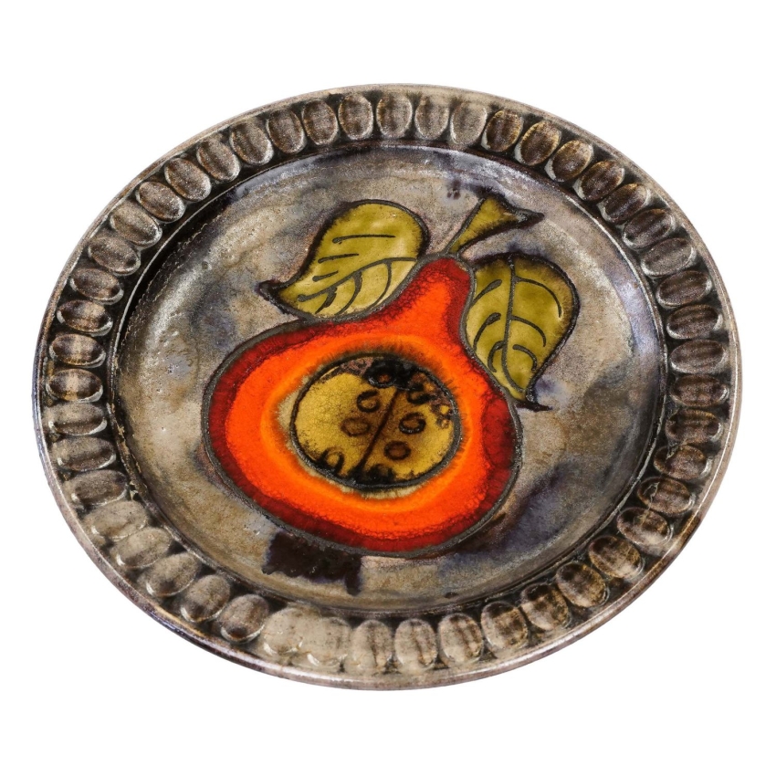 76366 NAŚCIENNY TALERZ CERAMICZNY W STYLU VINTAGE Z GRUSZKĄ (1).jpg