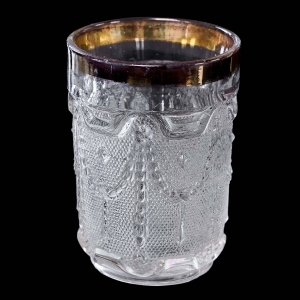 JOSEF INWALD BIEDERMEIEROWSKA SZKLANICA GIRLANDY ZE ZŁOCENIAMI