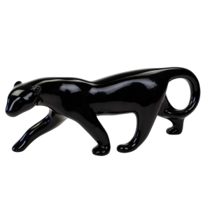 KERAMIA CZARNA PANTERA PUMA DZIKI KOT CZECHOSŁOWACJA