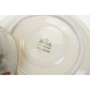 76406 ROSENTHAL SANSSOUCI FILIŻANKA MOKKA ZE SPODKIEM KOŚĆ SŁONIOWA RÓŻE I ZŁOCENIA (5).jpg