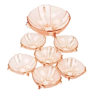 STÖLZLE HEŘMANOVA HUŤ RASOWE ART-DECO ŁOSOSIOWY SERWIS DESEROWY 1+6