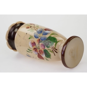 76433 SECESJA DUŻY WAZON MALOWANY EMALIĄ OPAKOWY KWIATY (4).jpg