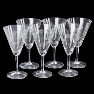 KOMPLET 6 ŚLICZNYCH KIELICHÓW DO SZAMPANA RĘCZNIE SZLIFOWANE