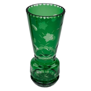 HORTENSJA DUŻY KRYSZTAŁOWY SZMARAGDOWY WAZON KWIATY