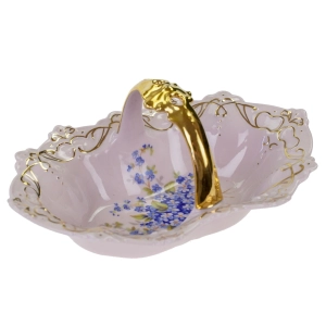 CHODOV ADELKA KOSZYCZEK Z RÓŻOWEJ PORCELANY W NIEZAPOMINAJKI