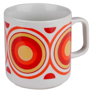 LUBIANA KOLOROWE LATA 70-TE KUBEK Z PRL-u W STYLU OP-ART