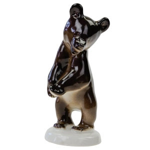 ŁOMONOSOW FIGURKA MISIA NIEDŹWIEDZIA STOJĄCEGO NIEDŹWIADKA