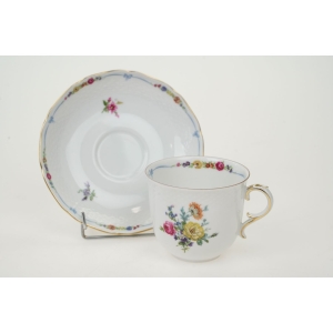 76445 KAISER MARIA THERESIA FILIŻANKA ZE SPODKIEM KOLOROWE KWIATY (3).jpg