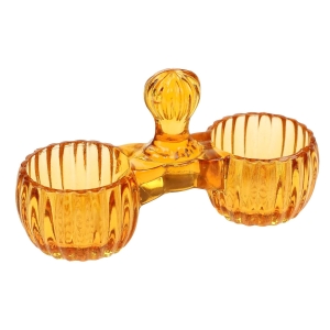 BURSZTYNOWY POMARAŃCZOWY DWOJACZEK KABARECIK NA SÓL I PIEPRZ