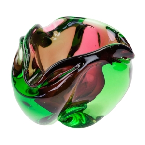 CHŘIBSKÁ J. HOSPODKA SZMARAGDOWO-MALINOWA CZARA POPIELNICA WAZON DESIGN Z LAT 60-TYCH