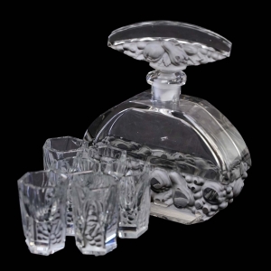 SCHLEVOGT/HOFFMANN CUDOWNA KARAFKA KIELISZKAMI Z MOTYWEM OWOCÓW