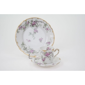 76514 LIMOGES L. SAZERAT &amp; BLONDEAU SECESJA ŚNIADANIÓWKA FIOLETOWE RÓŻYCZKI (3).jpg