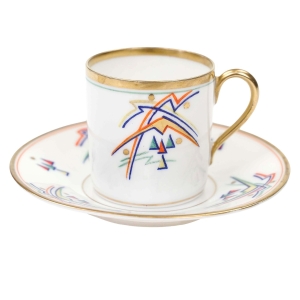 ROSENTHAL FILIŻANKA MOKKA ZE SPODKIEM DEKOR ILONA W STYLU ART-DECO