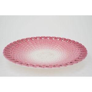 76530 WÄCHTERSBACH PIĘĆ RÓŻOWYCH TALERZYKÓW PLECIONKA MAJOLIKA (2).jpg