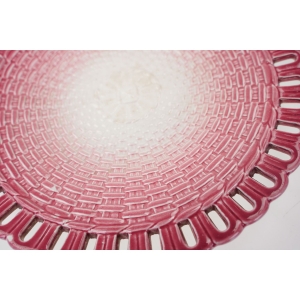 76530 WÄCHTERSBACH PIĘĆ RÓŻOWYCH TALERZYKÓW PLECIONKA MAJOLIKA (3).jpg
