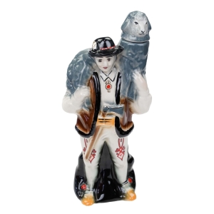 GÓRAL Z OWIECZKĄ FIGURALNA KARAFKA RECZNIE MALOWANA