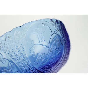 53663 ZĄBKOWICE SECESYJNY PUCHAREK W MEDALIONY CUKIERNICA NA NODZE W KOBALTOWYM KOLORZE (3).JPG