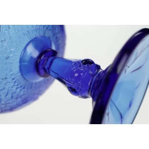 53663 ZĄBKOWICE SECESYJNY PUCHAREK W MEDALIONY CUKIERNICA NA NODZE W KOBALTOWYM KOLORZE (4).JPG