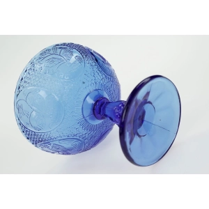 53663 ZĄBKOWICE SECESYJNY PUCHAREK W MEDALIONY CUKIERNICA NA NODZE W KOBALTOWYM KOLORZE (5).JPG