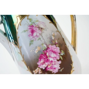 76599 BERLIN ZABYTKOWY OPALIZOWANY RĘCZNIE MALOWANY DZBANEK DO KAWY KWIATOWY MEDALION (3).jpg