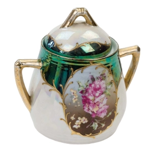 BERLIN ZABYTKOWA OPALIZOWANA RĘCZNIE MALOWANA CUKIERNICA MEDALION