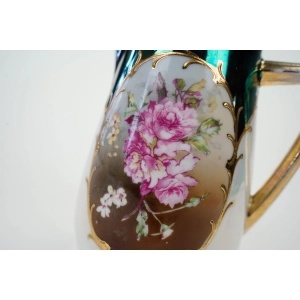 76601 BERLIN ZABYTKOWY OPALIZOWANY RĘCZNIE MALOWANY MLECZNIK KWIATOWY MEDALION (3).jpg