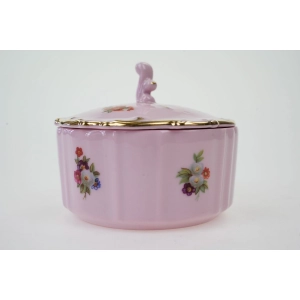 76605 LEANDER PUZDERKO Z RÓŻOWEJ PORCELANY FASON AMIS KOLOROWE KWIATKI (2).jpg