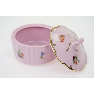 76605 LEANDER PUZDERKO Z RÓŻOWEJ PORCELANY FASON AMIS KOLOROWE KWIATKI (4).jpg