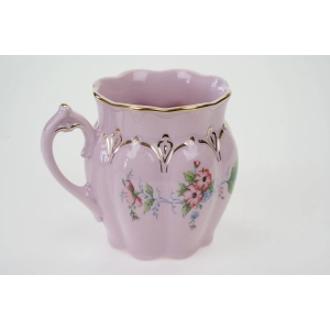 76607 CHODOV KUBEK HANKA Z RÓŻOWEJ PORCELANY KOLOROWE KWIATUSZKI (3).jpg